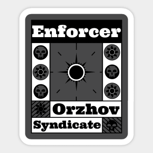 Orzhov Syndicate | Enforcer | MTG Guild Black & White on Grey Design Sticker